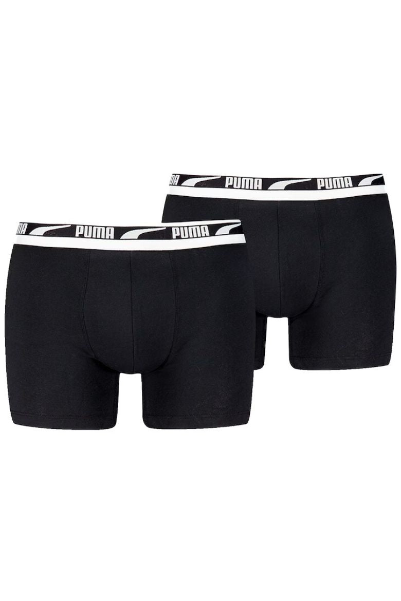 Puma 2-Pack Multi Logo Boxer Briefs, Black Boxers Briefs Puma Men