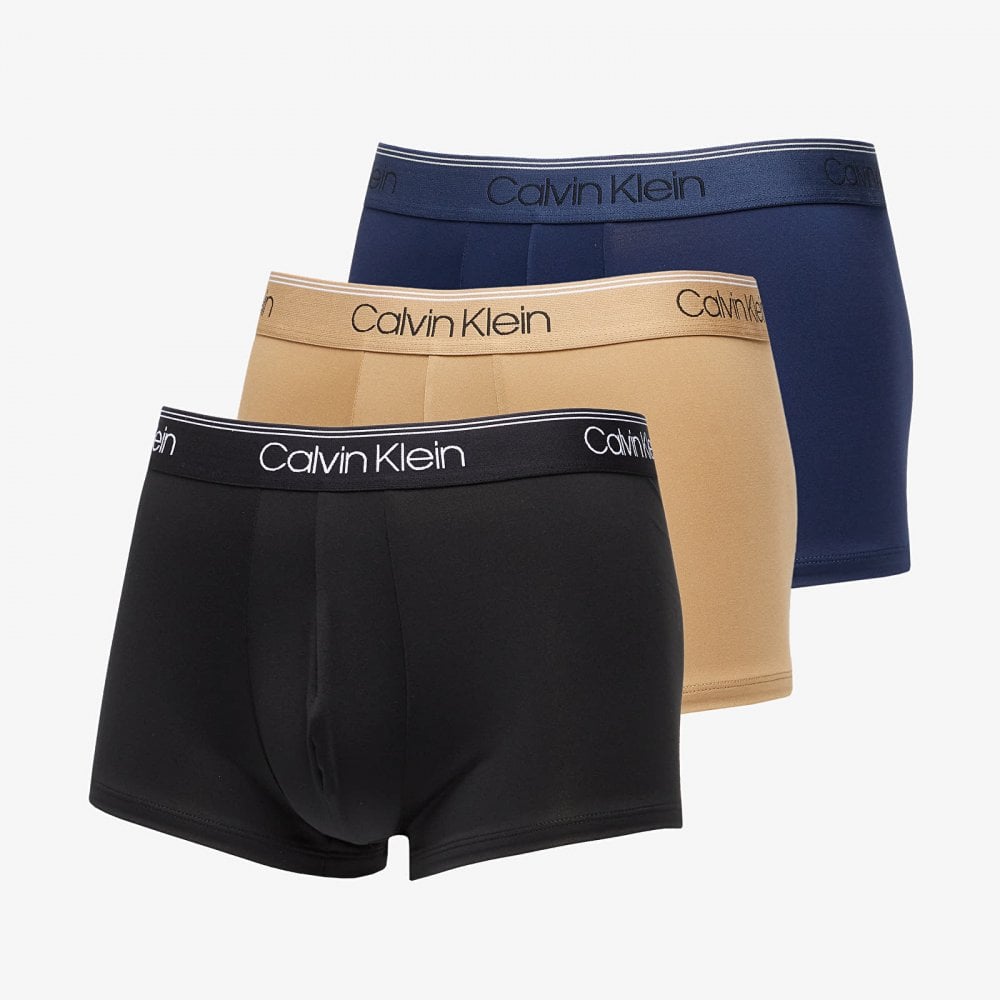 Calvin Klein 3-Pack Low-Rise Microfibre Boxer Trunks, Black/Gold