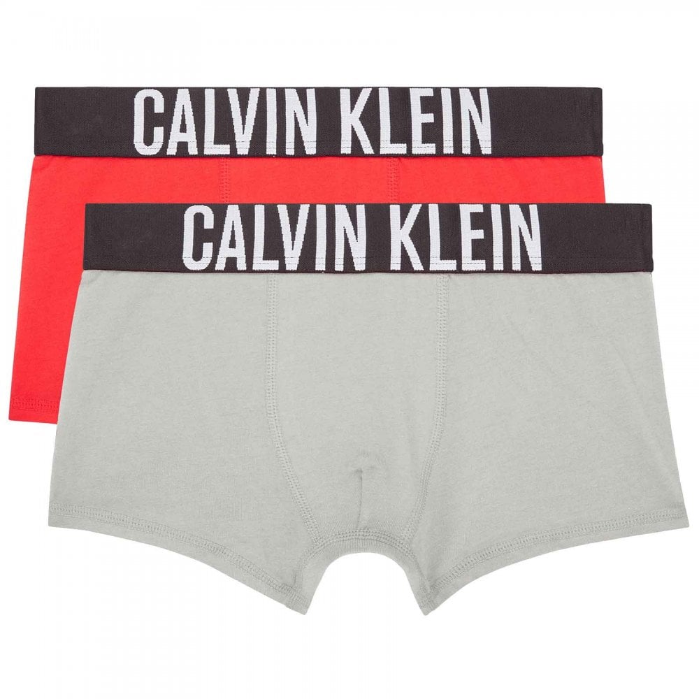 Calvin Klein Boys 2 pack Intense Power Trunk, True Red/Grey Heather – Boxers -and-Briefs.net