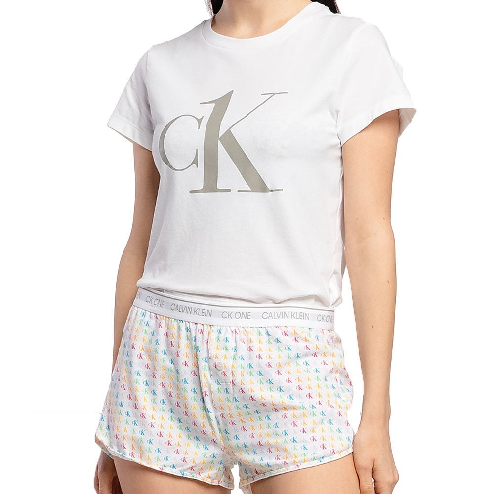 Calvin Klein Women CK One T-Shirt/Short PJ Set Pride Colours Mini CK One  Logo Print – Boxers-and-Briefs.net