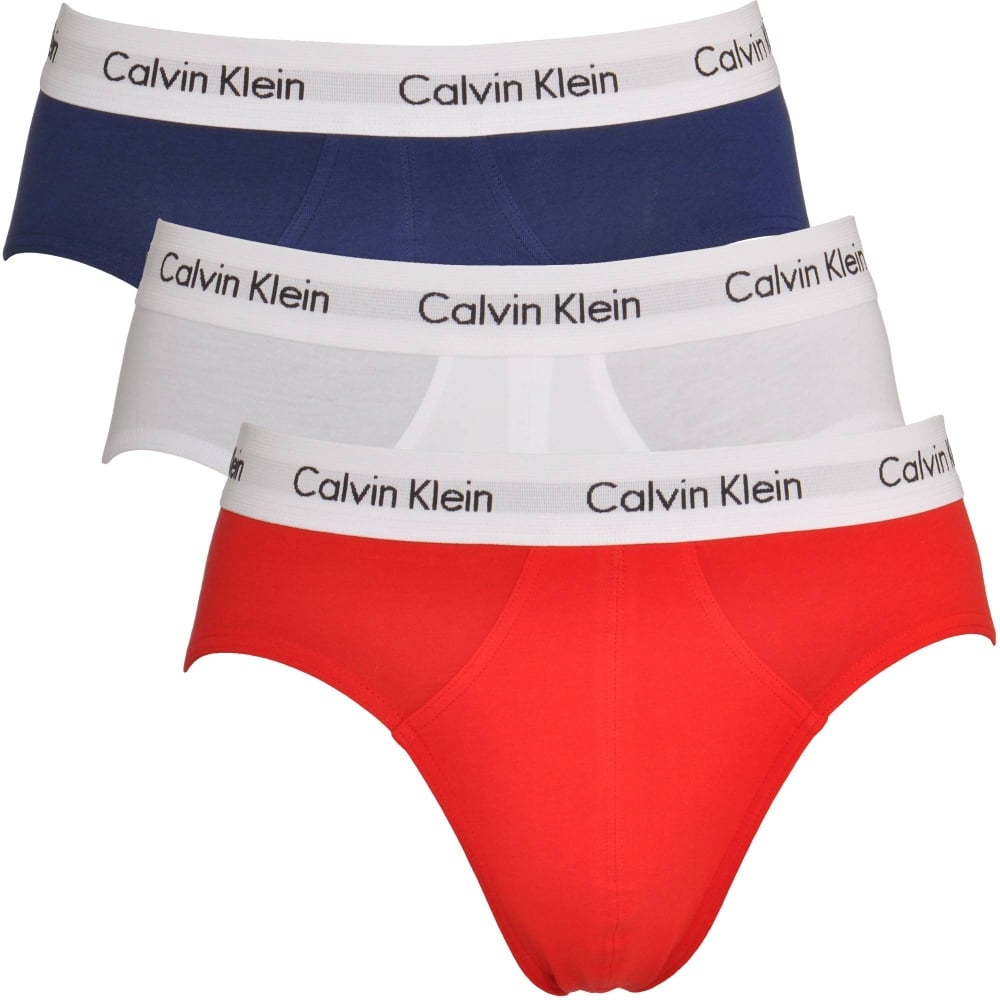 Calvin Klein Cotton Stretch Pack Hip Brief Red/White/Blue CK