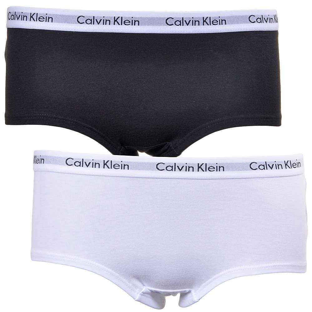 Calvin Klein Girls 2 pack Modern Cotton Shorty Brief, Black/White – Boxers -and-Briefs.net