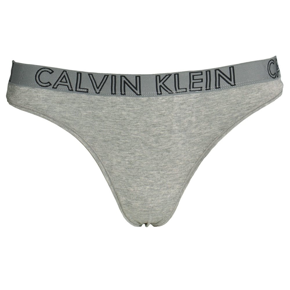 Calvin Klein Womens Ultimate Cotton Stretch Thong Heather Grey Boxers