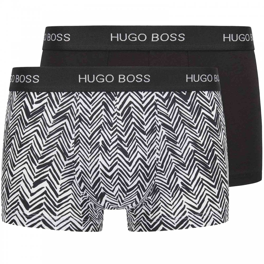 HUGO BOSS 2Pack Cotton Stretch Gift Set Trunk, Black Boxersand