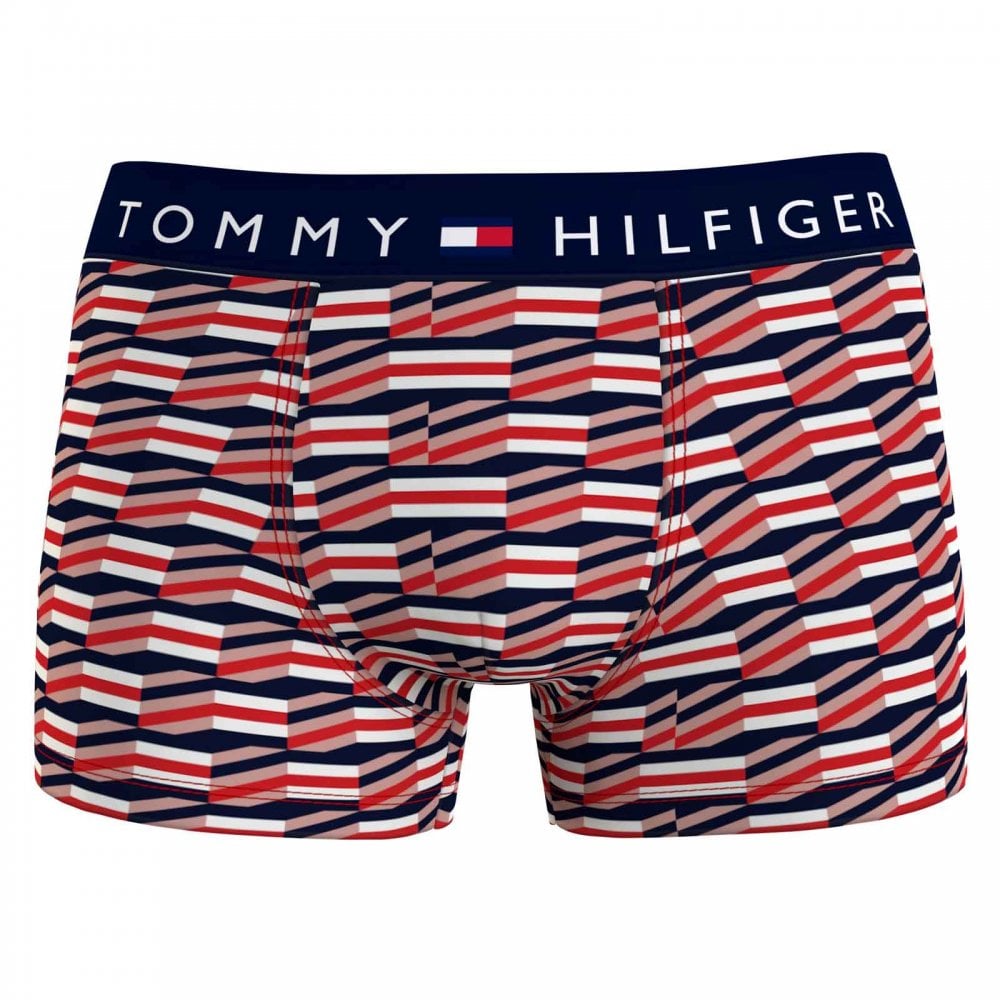 Tommy Hilfiger All Over Print Cotton Stretch Trunk, Mu/Block/Geo/Aop
