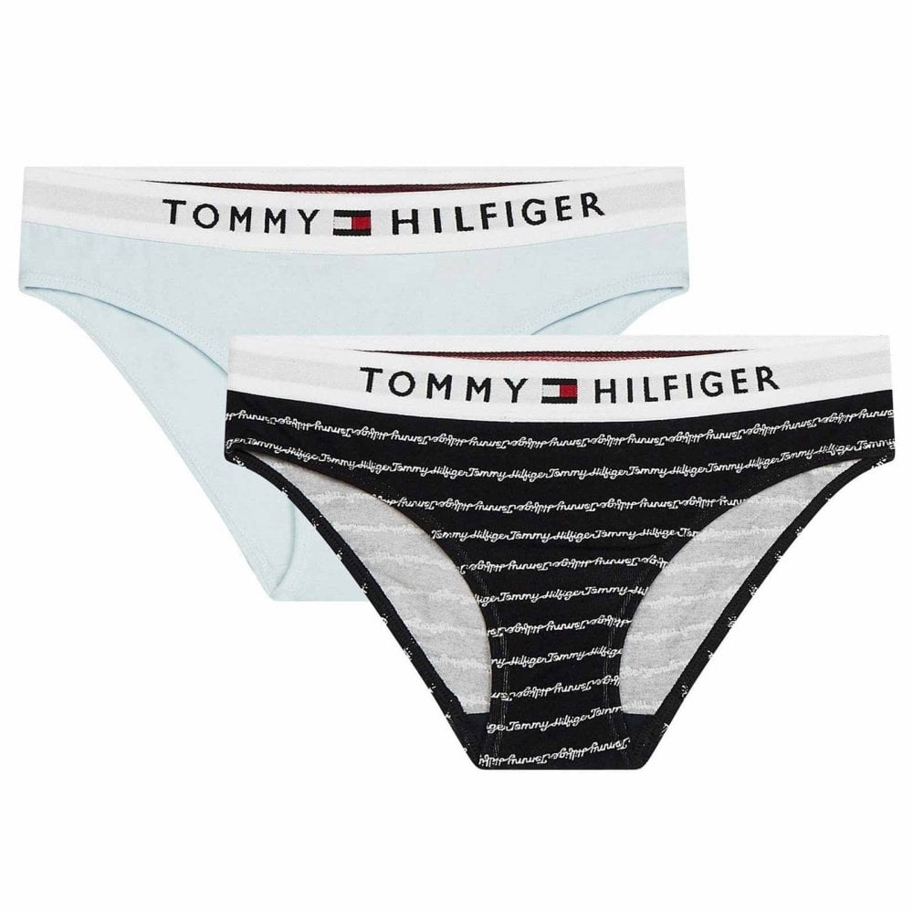 Tommy Hilfiger Girls 2 pack Bikini Brief Klu/Cursive/Aop/Luminous Blue –  Boxers-and-Briefs.net