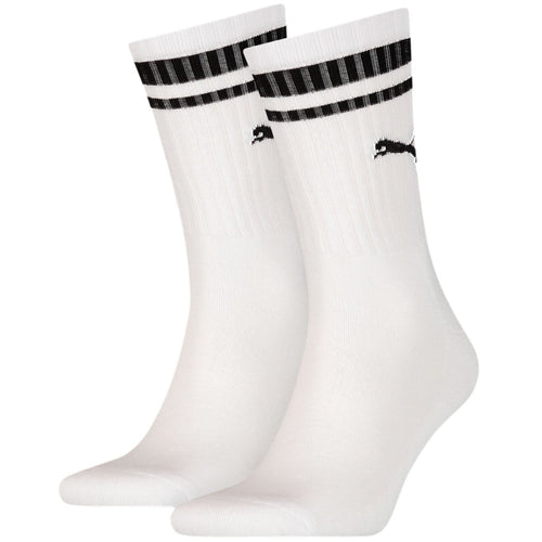 Puma - 2 - Pack Heritage Stripe Sports Socks, White - Boxers - and - Briefs.net