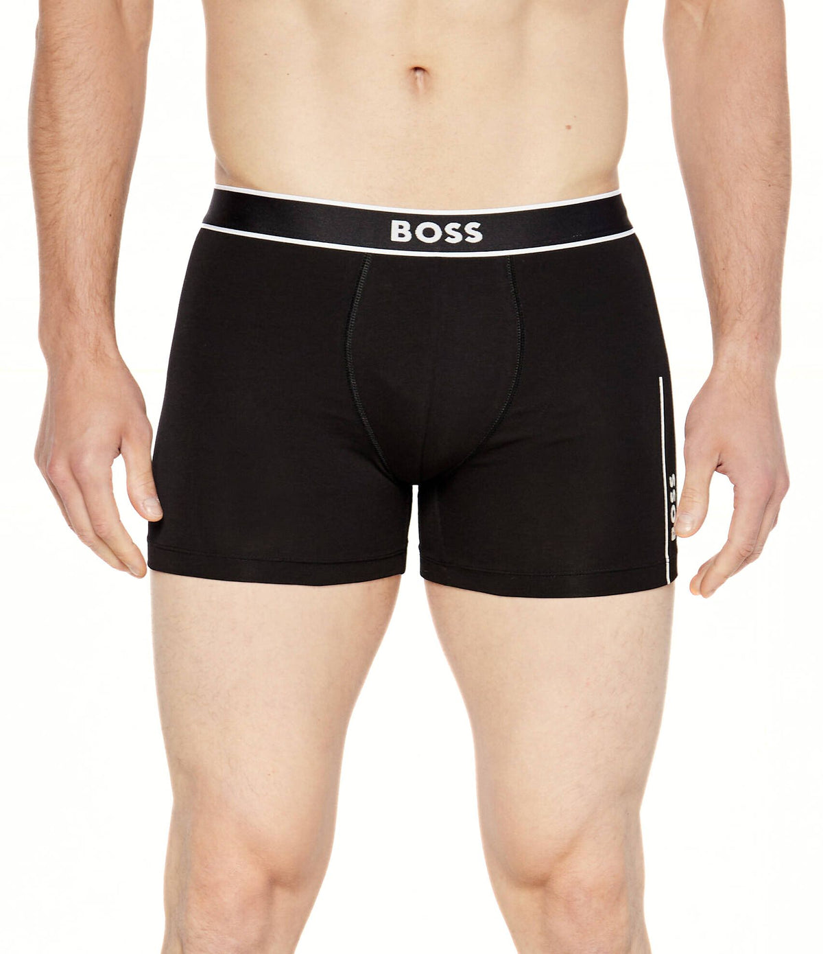 BOSS - 24 Side Logo Boxer Brief, Black - Boxers - and - Briefs.net