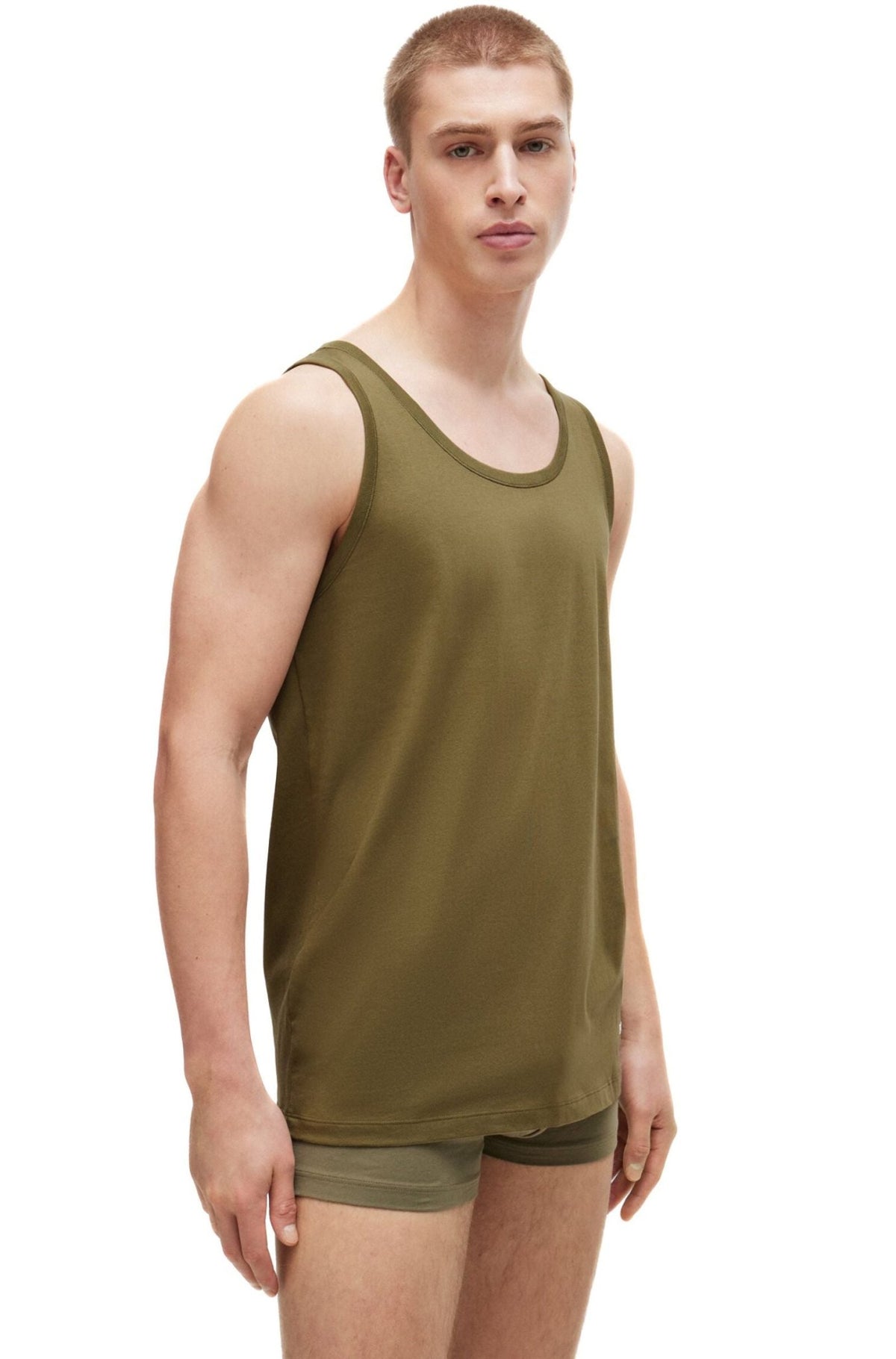 BOSS - 3 - Pack Classic - Fit Tank Top Vests, Black/Khaki/Navy - Boxers - and - Briefs.net