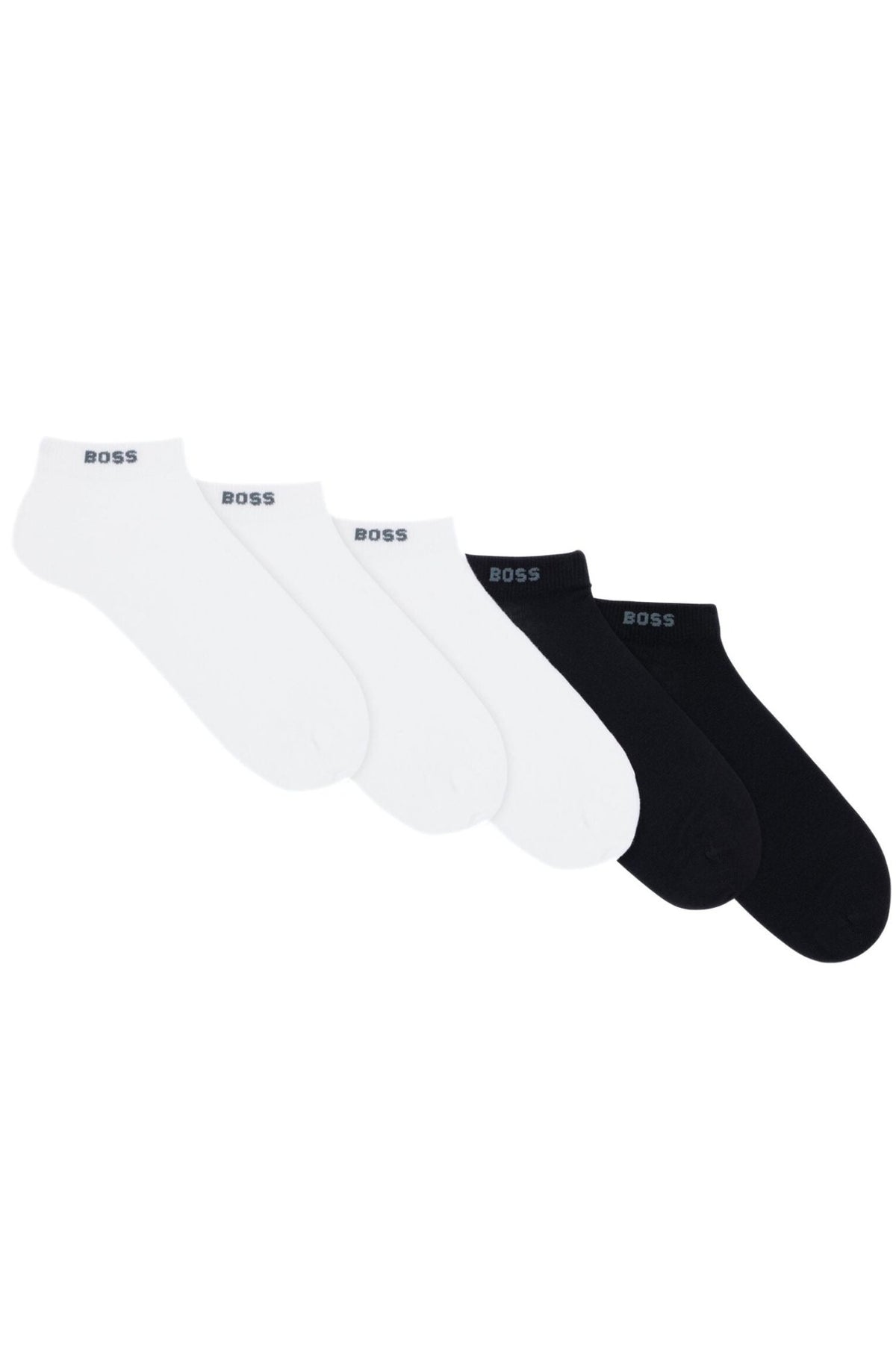 BOSS - 5 - Pack Sports Trainer Socks, Black/White - Boxers - and - Briefs.net