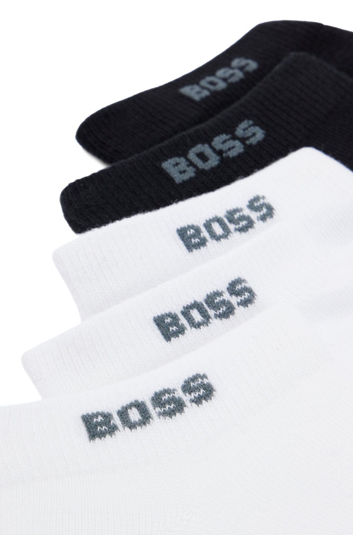 BOSS - 5 - Pack Sports Trainer Socks, Black/White - Boxers - and - Briefs.net