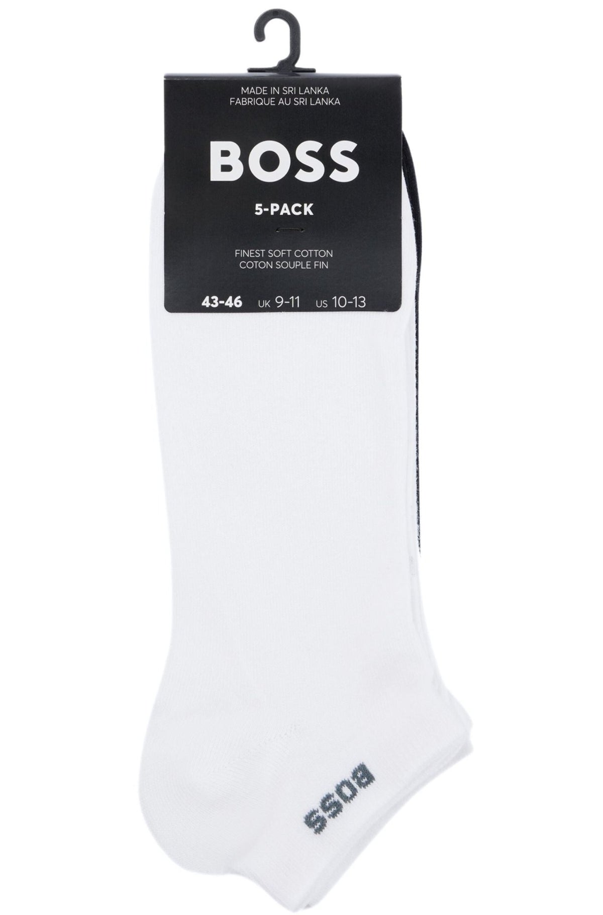 BOSS - 5 - Pack Sports Trainer Socks, Black/White - Boxers - and - Briefs.net