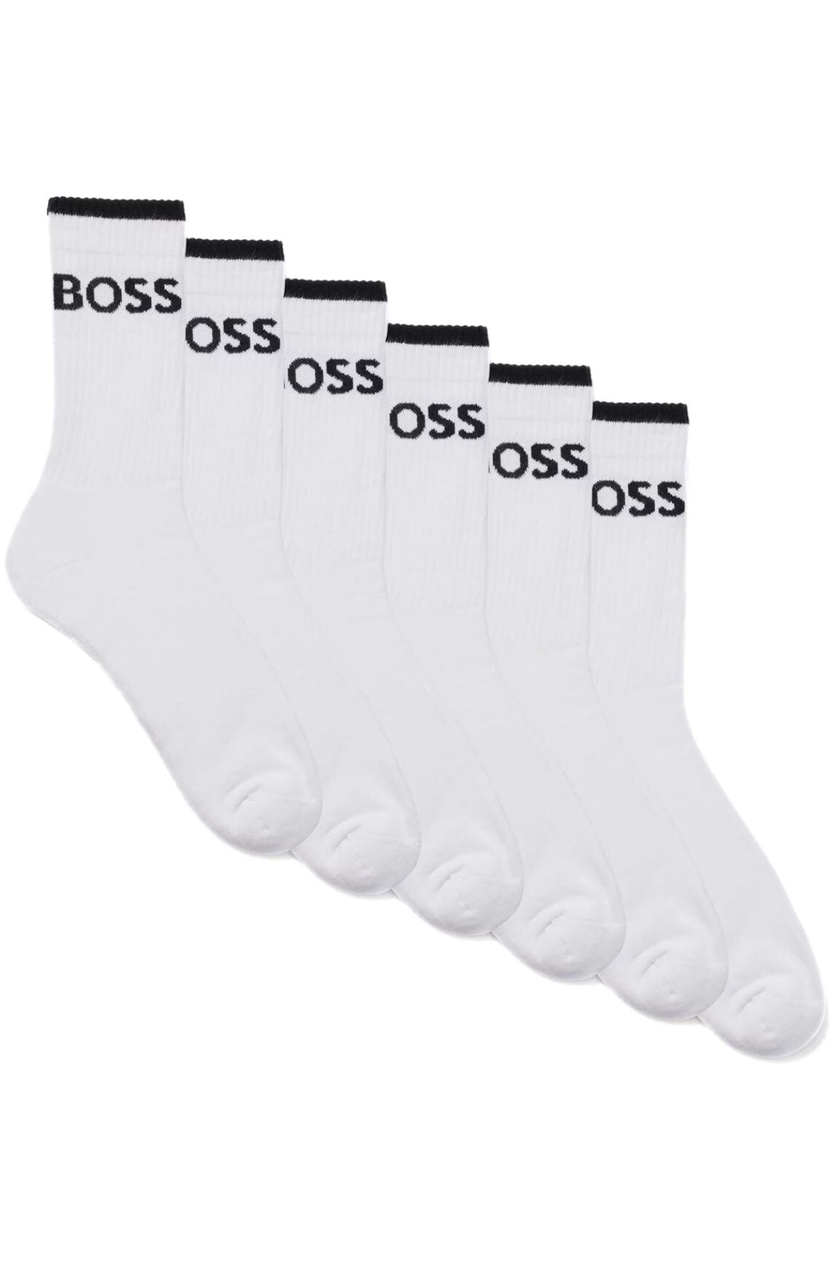 BOSS - 6 - Pack Sports Socks, White - Boxers - and - Briefs.net