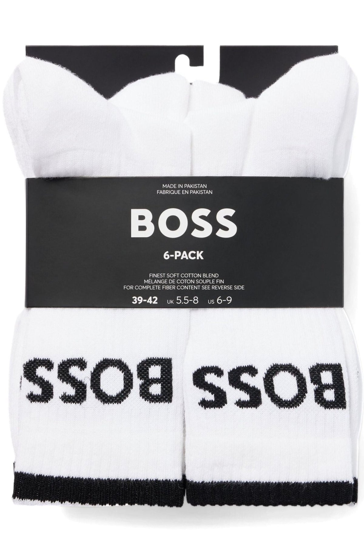 BOSS - 6 - Pack Sports Socks, White - Boxers - and - Briefs.net