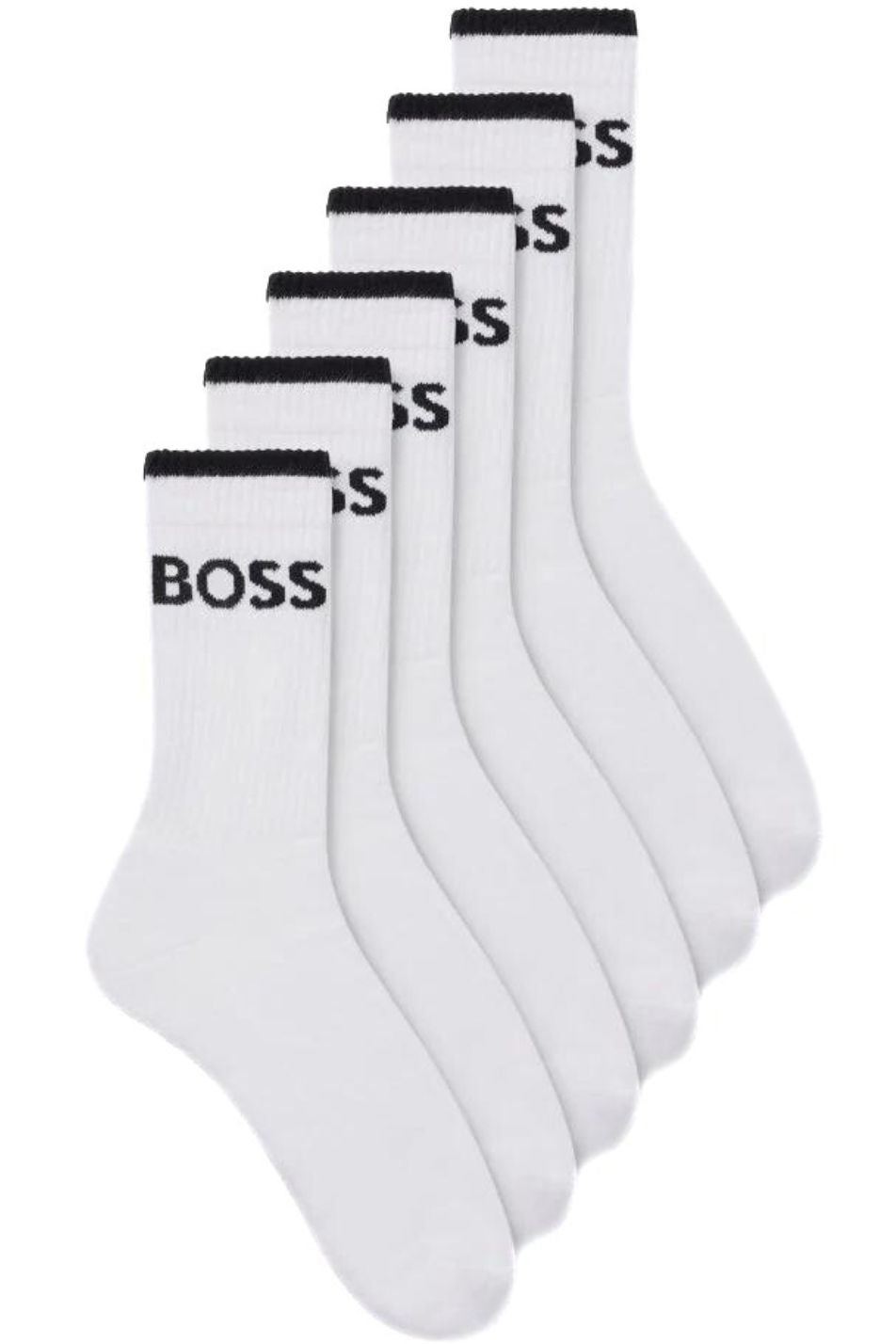 BOSS - 6 - Pack Sports Socks, White - Boxers - and - Briefs.net