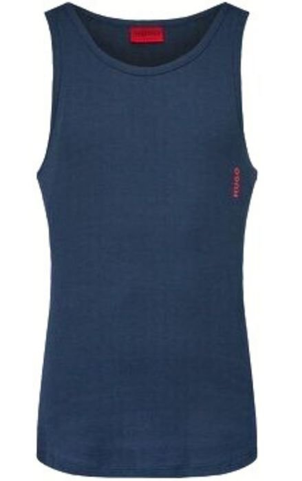 HUGO - 2 - Pack Ribbed Tank Top Vests, Mint/Navy - Boxers - and - Briefs.net