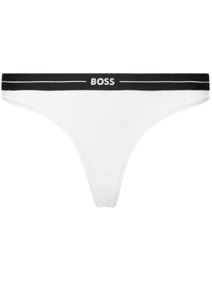 BOSS - 3 - Pack Power Logo Thongs, Black/White/Beige - Boxers - and - Briefs.net