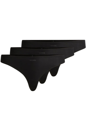 BOSS - 3 - Pack Microfibre Thongs, Black - Boxers - and - Briefs.net
