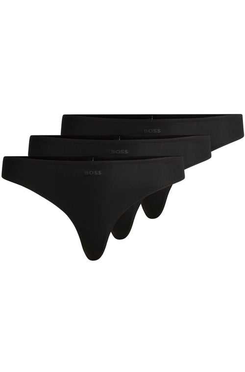 BOSS - 3 - Pack Microfibre Thongs, Black - Boxers - and - Briefs.net