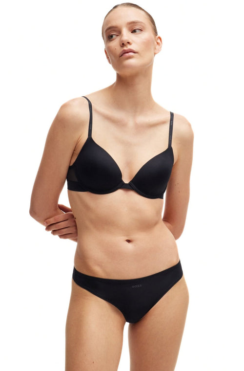 BOSS - 3 - Pack Microfibre Thongs, Black - Boxers - and - Briefs.net