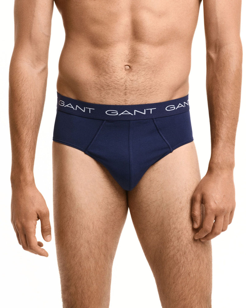 Gant - 3 - Pack Classic Logo Men's Briefs, Navy - Boxers - and - Briefs.net