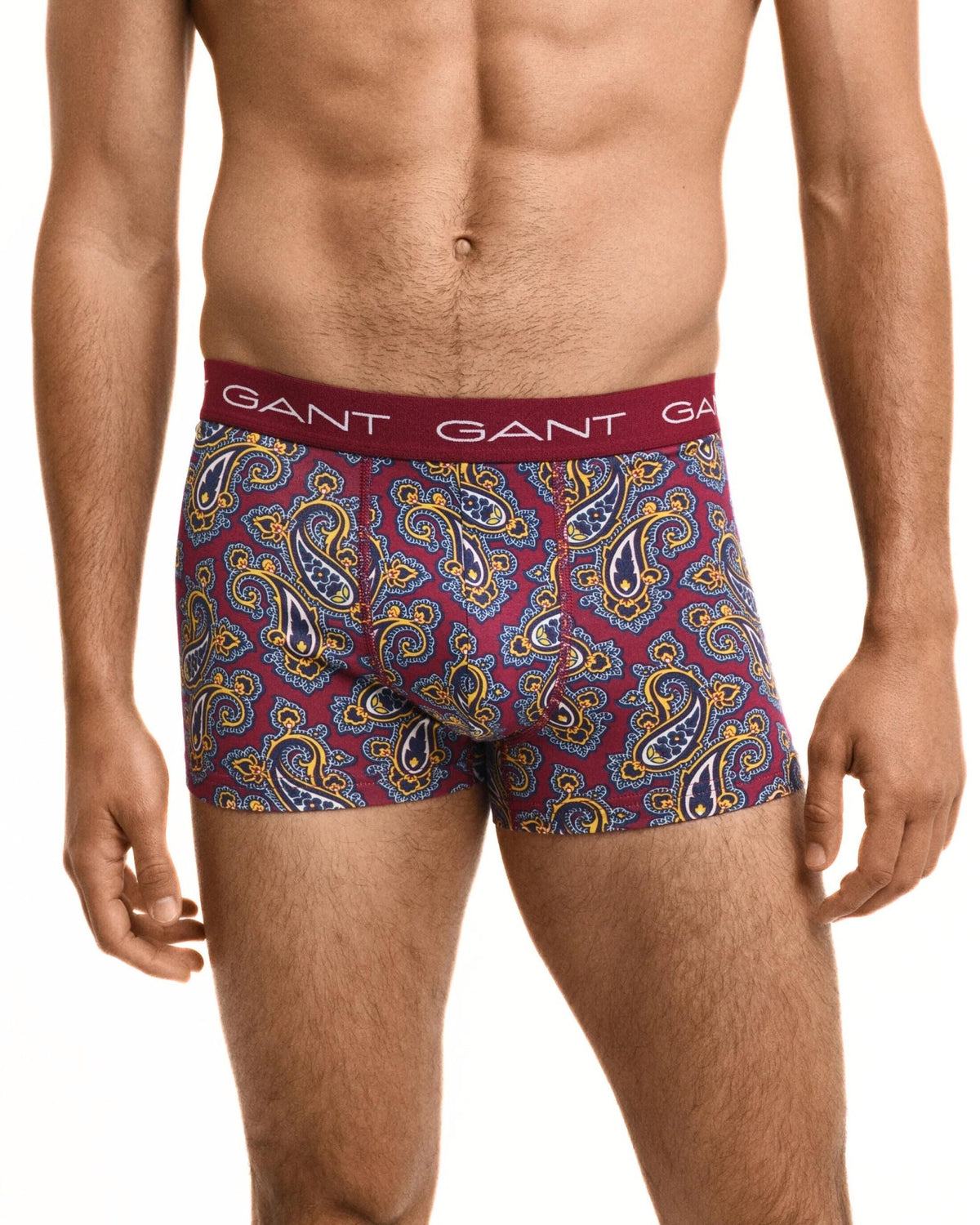 Gant - 3 - Pack Paisley Print Boxer Trunks, Burgundy/navy - Boxers - and - Briefs.net