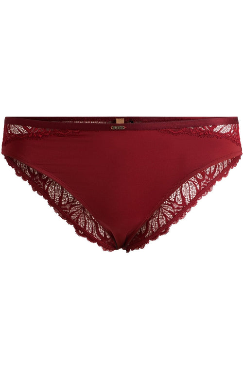 BOSS - Bianca Lace Brief, Burgundy Red - Boxers - and - Briefs.net