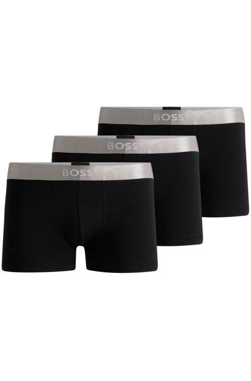 3er-Pack Metallic-Logo-Boxershorts im Geschenkset, Schwarz/Silber