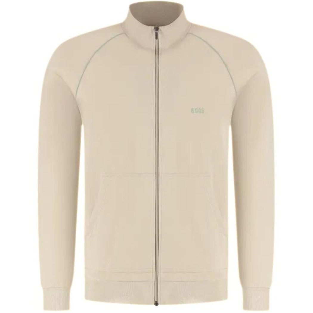 BOSS - Mix & Match Zip - Thru Loungewear Track Jacket, Light Beige - Boxers - and - Briefs.net