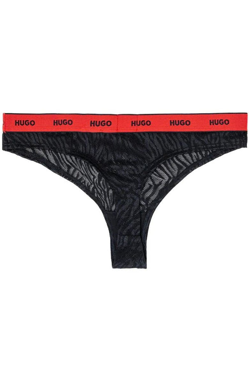HUGO - 3 - Pack Classic Logo Lace Thongs, Black/red - Boxers - and - Briefs.net