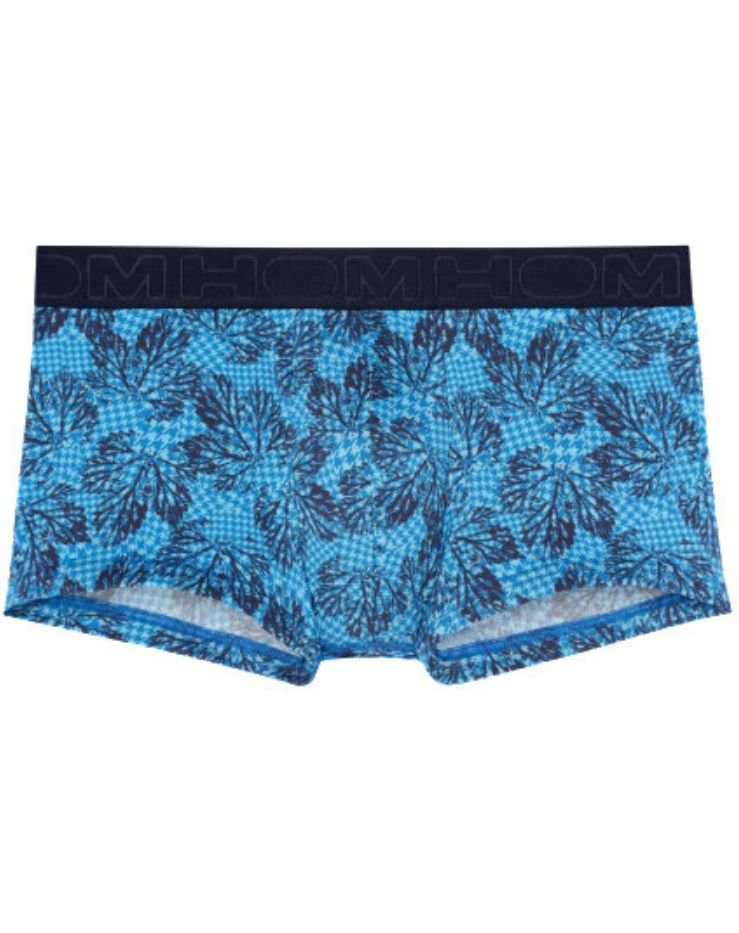 HOM - Douro Leaves Print Boxer Trunk, Blue - Boxers - and - Briefs.net