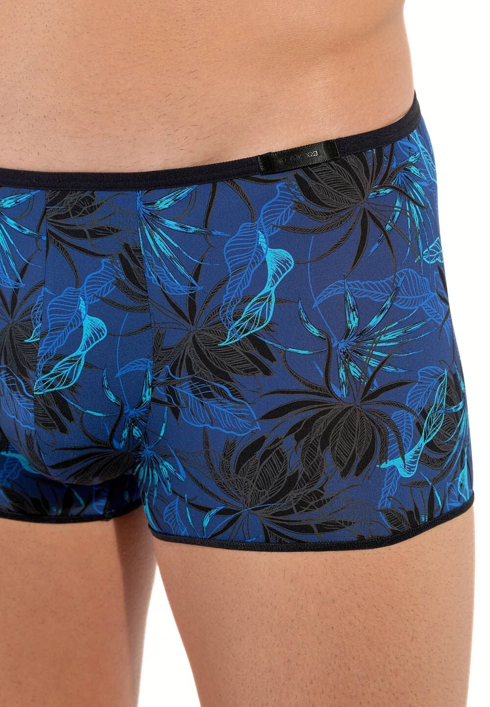 HOM - Temptation Palay Flowers Boxer Trunk, Blue - Boxers - and - Briefs.net