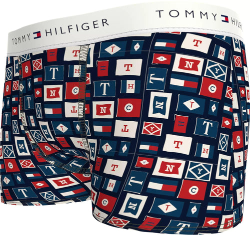 Tommy Hilfiger - 2 - Pack Heritage Flag Print Boys Boxer Trunks, Red/Multi - Boxers - and - Briefs.net