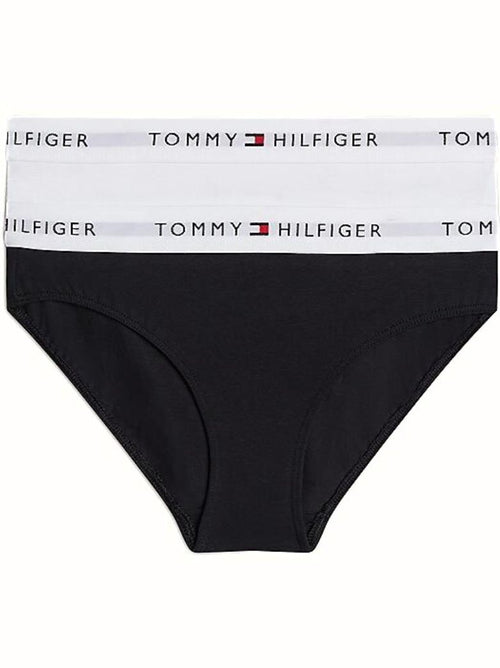 Girls 2-Pack Heritage Logo Bikini Briefs, Black/White