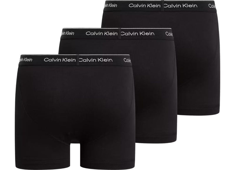 Calvin Klein - 3 - Pack Pure Cotton Keyhole Boxer Briefs, Black - Boxers - and - Briefs.net