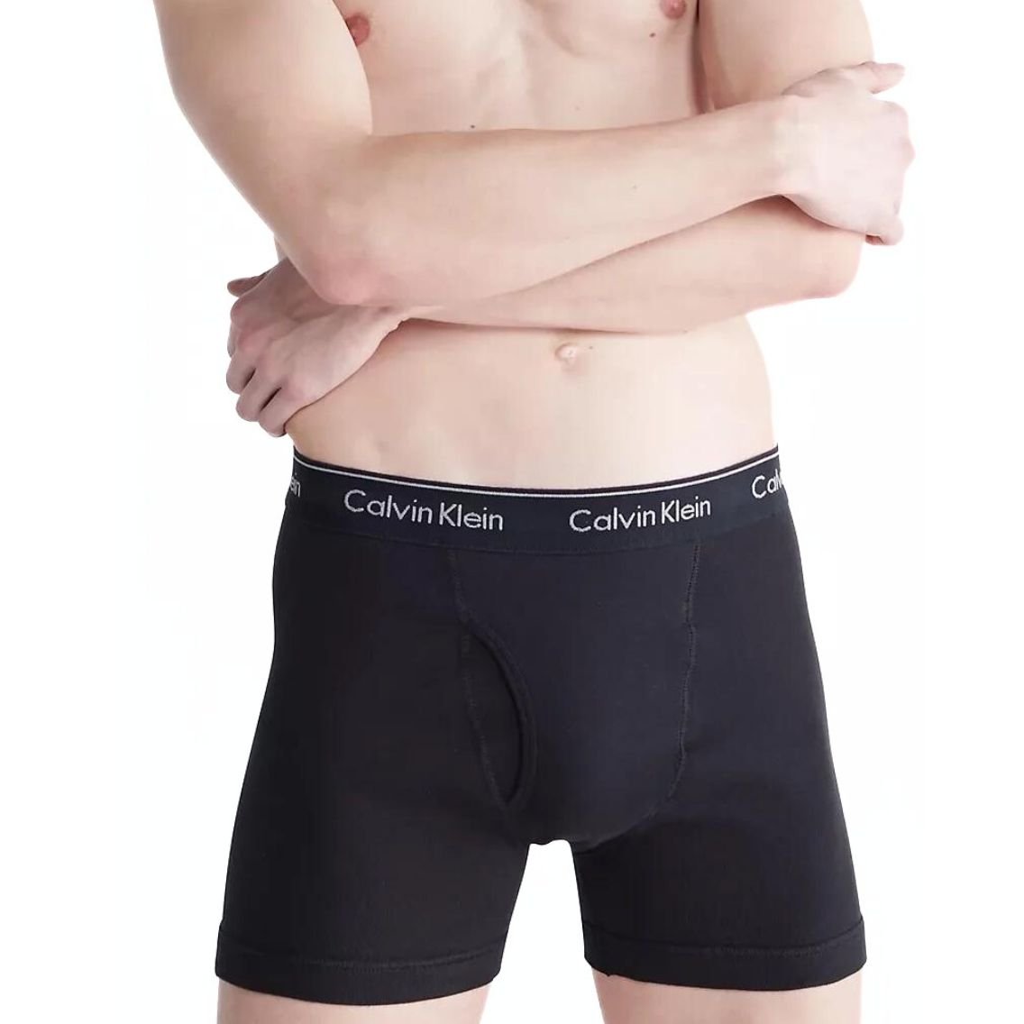 3 Pack Pure Cotton Keyhole Boxer Briefs Black