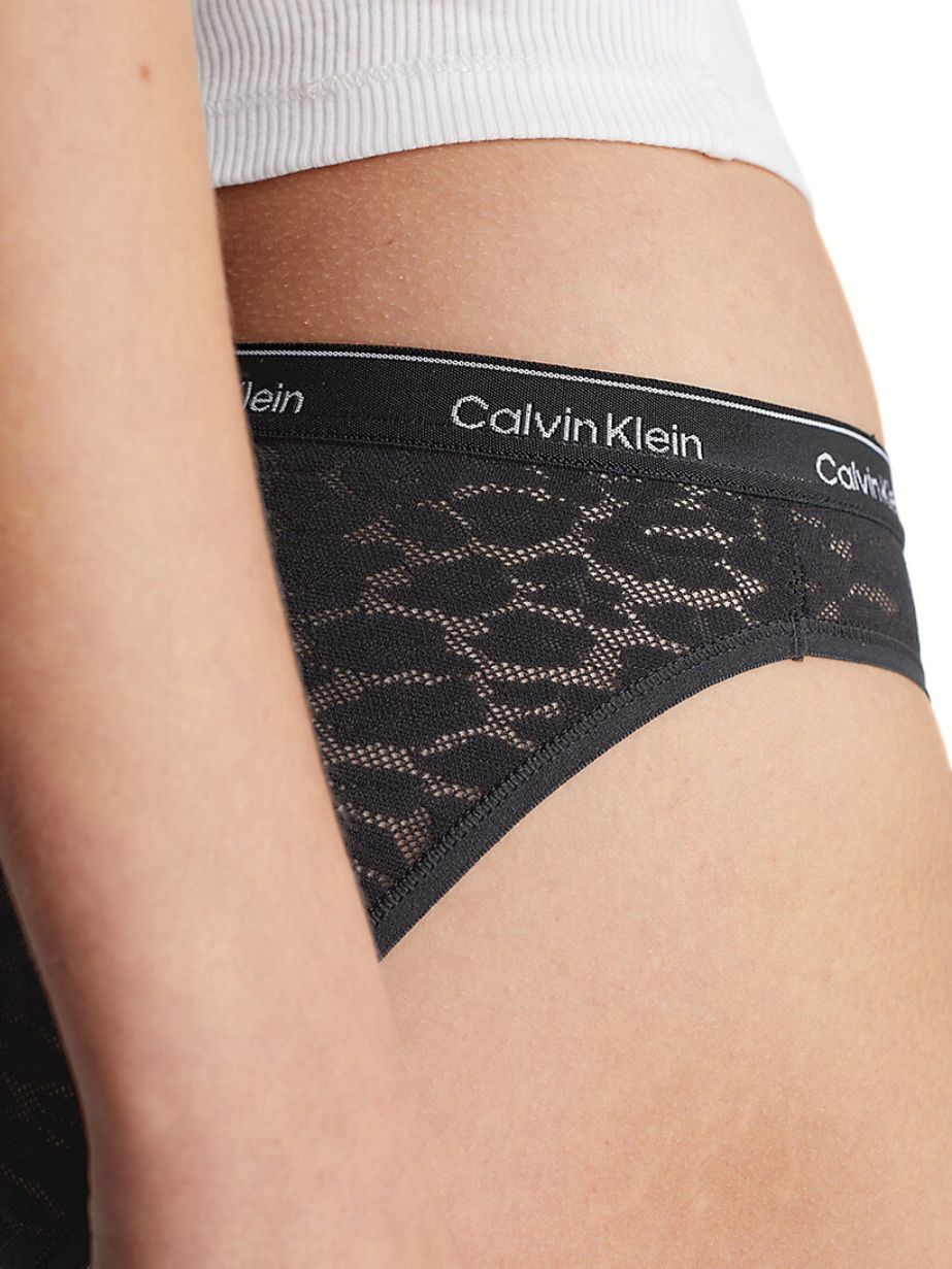 Calvin Klein - 3 - Pack Modern Logo Lace Bikini Briefs, Black - Boxers - and - Briefs.net