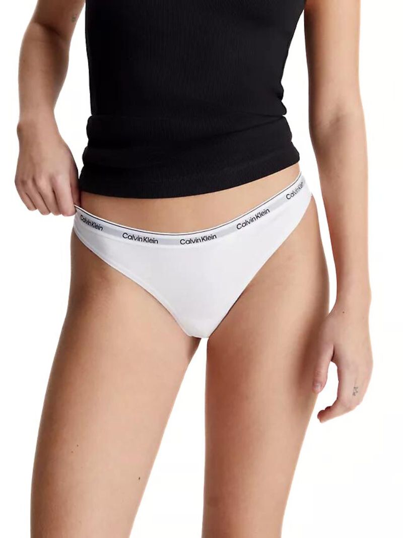 Calvin Klein - 3 - Pack Modern Logo Thongs, White - Boxers - and - Briefs.net