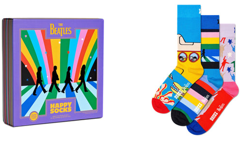 Happy Socks - 3 - Pack The Beatles Socks Gift Box, Blues - Boxers - and - Briefs.net