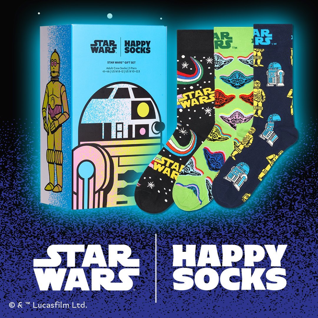 Happy Socks - 3 - Pack Star Wars Socks Gift Box, Black - Boxers - and - Briefs.net