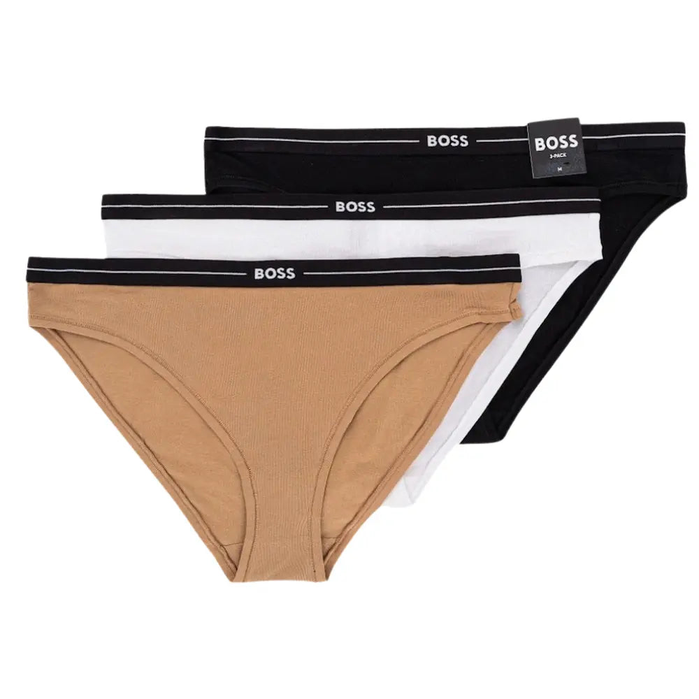 3-Pack Power Logo Briefs, Black/White/Pink