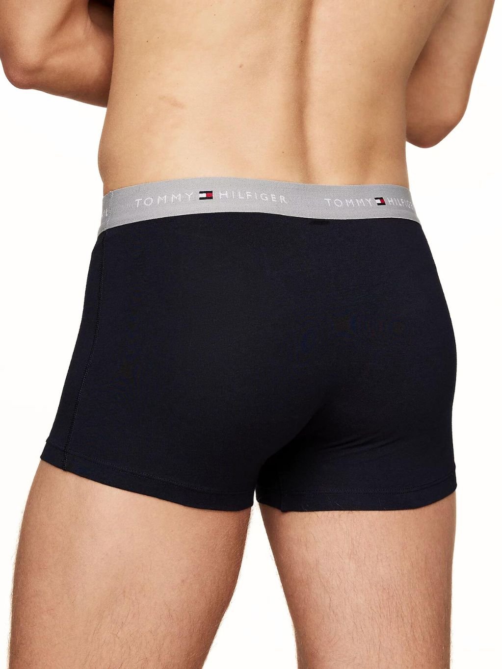 Tommy Hilfiger - 5 - Pack Signature Cotton Boxer Trunks Gift Set, Navy w/ silver/white - Boxers - and - Briefs.net