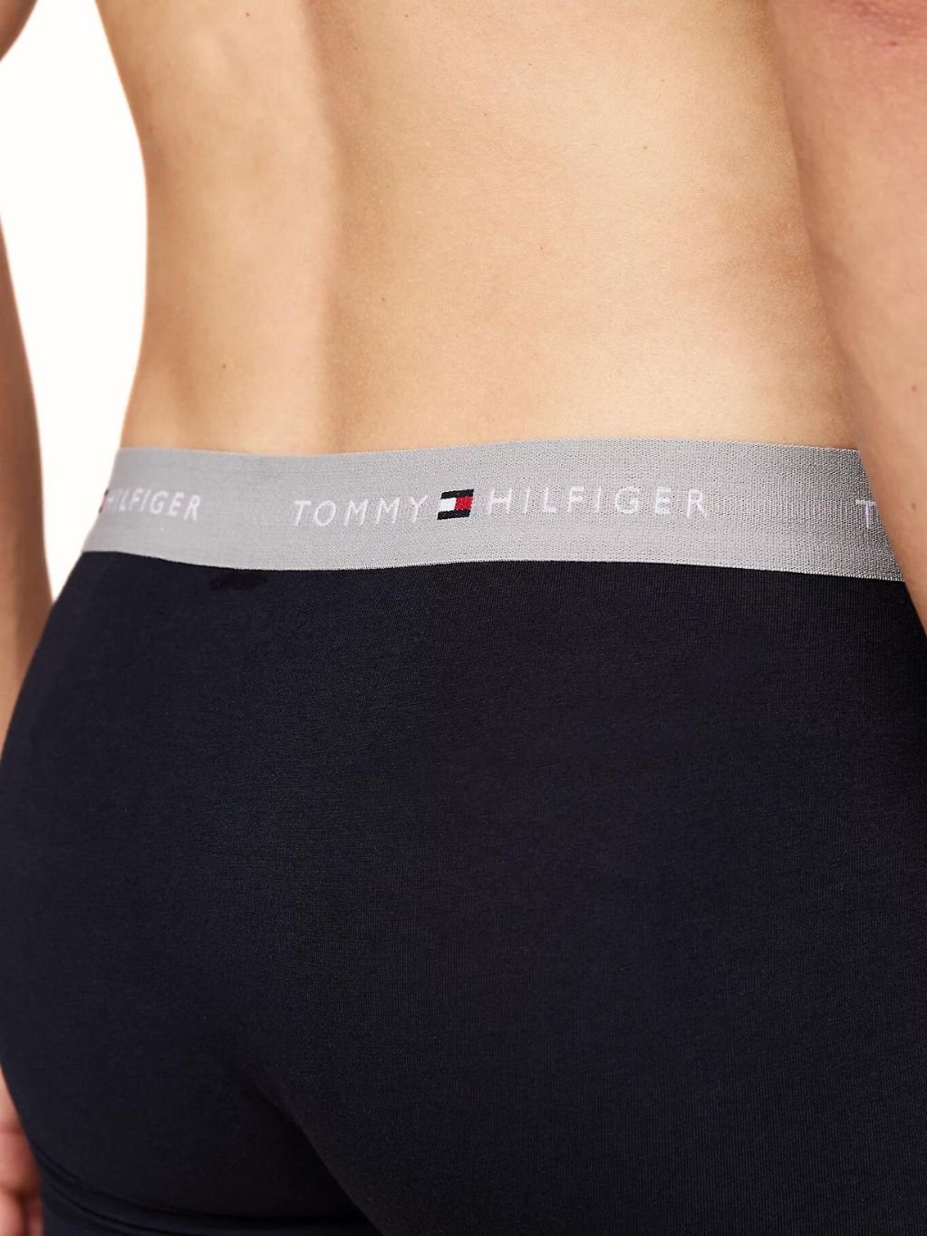 Tommy Hilfiger - 5 - Pack Signature Cotton Boxer Trunks Gift Set, Navy w/ silver/white - Boxers - and - Briefs.net