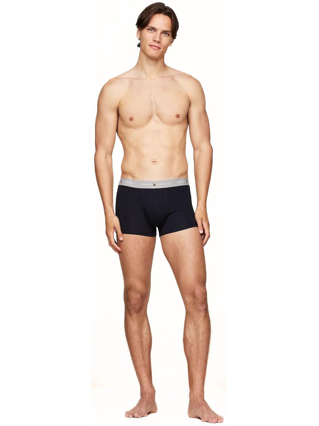 Tommy Hilfiger - 5 - Pack Signature Cotton Boxer Trunks Gift Set, Navy w/ silver/white - Boxers - and - Briefs.net