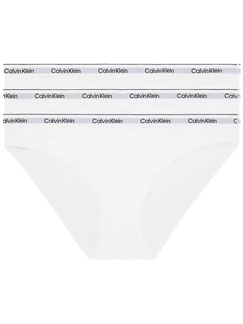 Calvin Klein - 3 - Pack Modern Logo Bikini Briefs, White - Boxers - and - Briefs.net