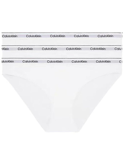 Calvin Klein - 3 - Pack Modern Logo Bikini Briefs, White - Boxers - and - Briefs.net