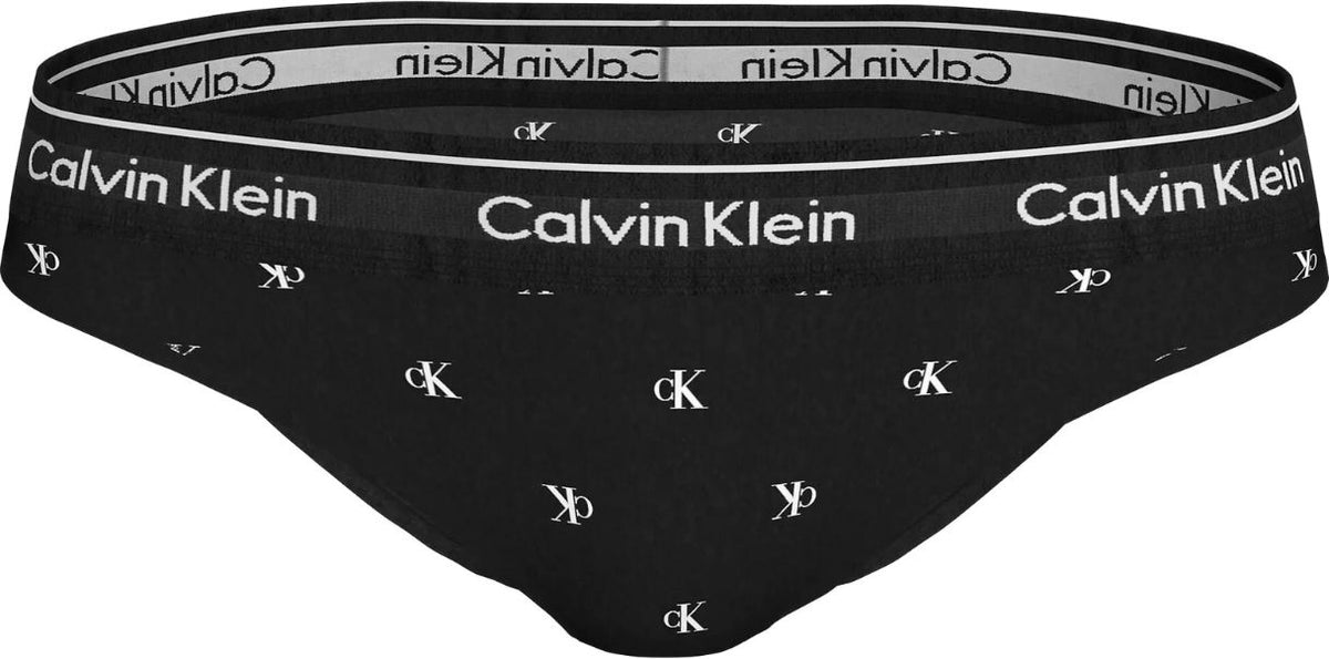 Calvin Klein - Women Diamond Logo Print Bikini Brief, Black - Boxers - and - Briefs.net