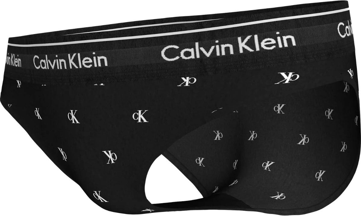 Calvin Klein - Women Diamond Logo Print Bikini Brief, Black - Boxers - and - Briefs.net