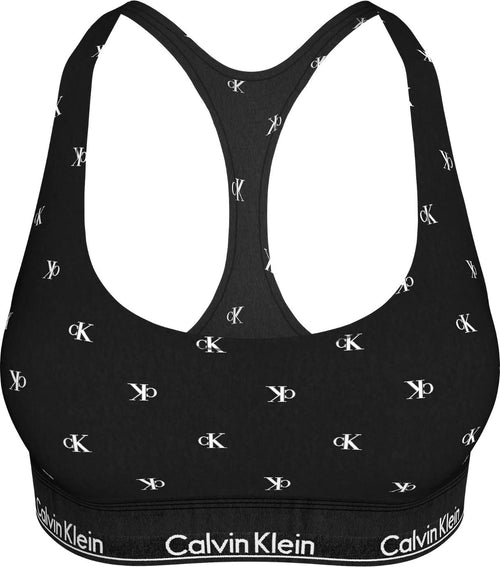 Calvin Klein - Women Diamond Logo Print Unlined Bralette, Black - Boxers - and - Briefs.net