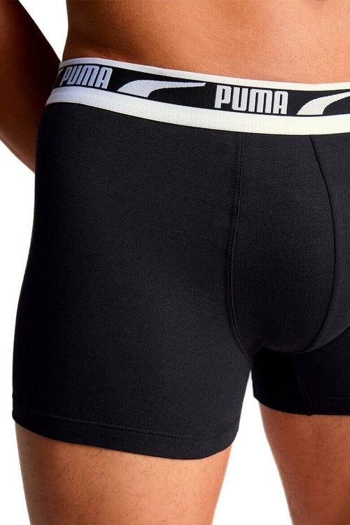 Puma - 2 - Pack Everyday Multi Logo Boxer Briefs, Black - Boxers - and - Briefs.net